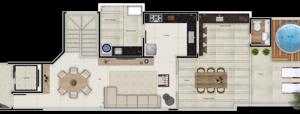 Apartamento 2 quartos 2 banheiros 93m²