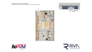 Apartamento 2 quartos 1 banheiro 55m²