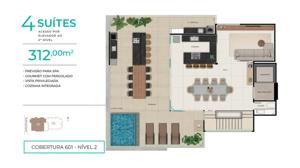 Apartamento 4 quartos 3 banheiros 302m²