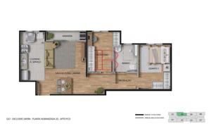 Apartamento 3 quartos 2 banheiros 