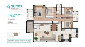 Apartamento 4 quartos 3 banheiros 302m²