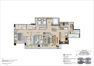 Apartamento 3 quartos 4 banheiros 137m²