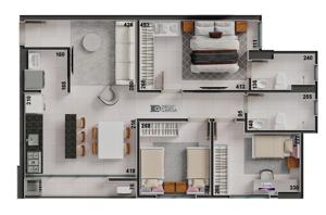 Apartamento 2 quartos 2 banheiros 59m²