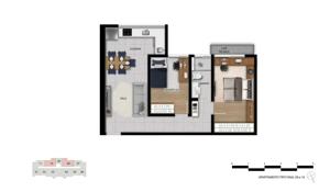 Apartamento 2 quartos 1 banheiro 54m²