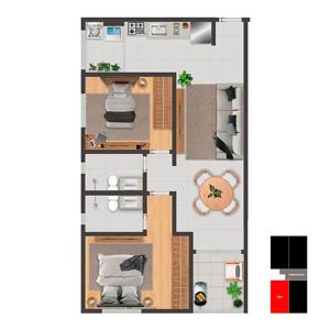 Apartamento 2 quartos 2 banheiros 141m²