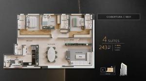 Apartamento 4 quartos 4 banheiros 202m²