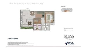 Apartamento 3 quartos 2 banheiros 83m²