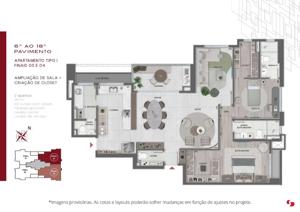 Apartamento 3 quartos 3 banheiros 99m²