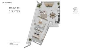 Apartamento 1 quarto 1 banheiro 120m²