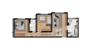 Apartamento 2 quartos 1 banheiro 62m²
