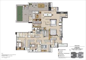 Apartamento 3 quartos 4 banheiros 137m²