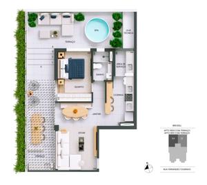 Apartamento 2 quartos 2 banheiros 106m²