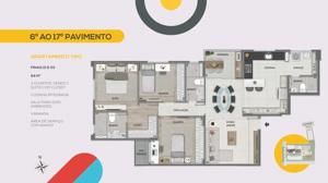 Apartamento 3 quartos 3 banheiros 191m²