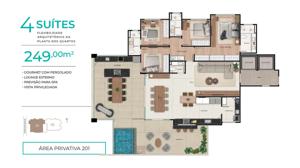 Apartamento 4 quartos 3 banheiros 302m²